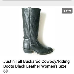 Justin Tall Buckaroo Cowboy/Riding Boots Size 6
